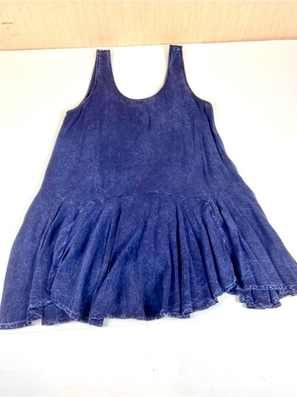 Finn & Clover Navy Mineral Wash Swing Tunic Tank Dress M
